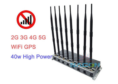 مانع تشويش إشارة 5G عالي الطاقة 40 واط 2G 3G 4G 8 هوائيات نطاق 80 متر