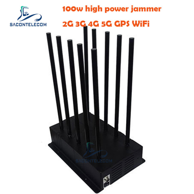 جهاز تحديد المواقع 100 واط 5 جي مكمن تشويش الإشارة 40 متر نصف قطره داخل المنزل VHF UHF