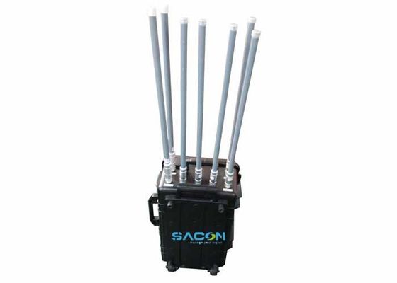 350W 7 قنوات Manpack Jammer مع هوائيات الألياف الزجاجية لحجب إشارة GPS 3G 4G