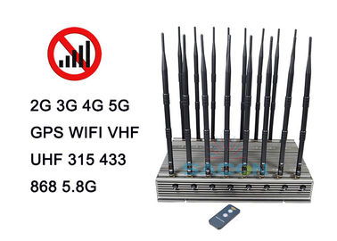 16 هوائية جهاز حجب شبكة 5G 5-8w كل نطاق 315Mhz 433Mhz VHF UHF كل GPS
