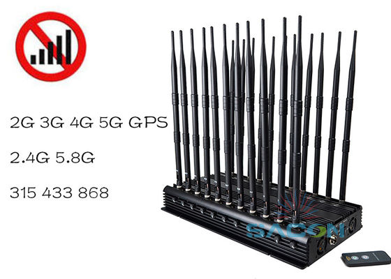 22 هوائية 42W قوة الخروج إشارة التشويش مع 40m مجموعة التشويش لحجب الهواتف المحمولة و WiFi