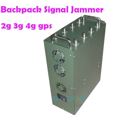 120W 100m Range Backpack Jammer مع 8 هوائيات Omni لـ 2G 3G 4G 5G VHF UHF WiFi حجب إشارة GPS