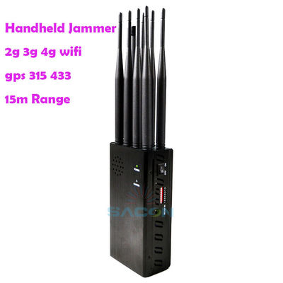 واي فاي محمول 8 نطاقات 2G 3G 4G GPS Cell Signal Disruptor Mobile Signal Jammer