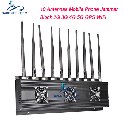 18W 10 الهوائيات الهاتف المحمول إشارة التشويش VHF UHF حاجز 4G 5G