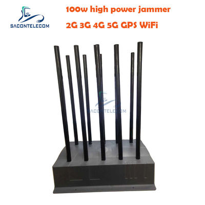 100 واط جهاز تعطيل إشارة عالية الطاقة مع 10 قنوات لجهاز تعطيل VHF UHF GPS