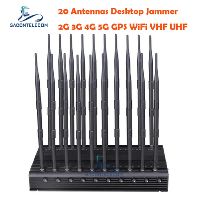 VHF UHF ISO9001 جهاز تعطيل إشارة الهاتف المحمول 3.5Ghz 3.7Ghz 5.2Ghz 20 قناة