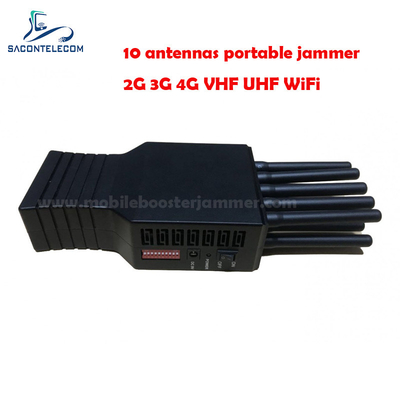 10واط حجب إشارة الهاتف الخلوي 10 هوائيات 20 متر نصف قطر VHF UHF GPS