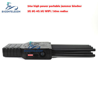 28 واط قوة عالية 8 قنوات ضابط إشارة محمول مع نصف قطر 50m للهاتف المحمول وحجب الواي فاي