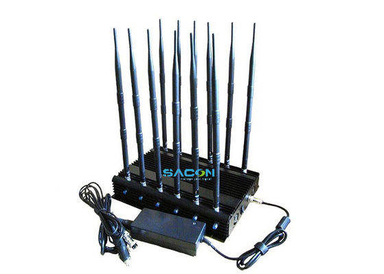 جهاز تشويش إشارة 12 نطاقًا عالي الطاقة بقدرة 30 وات مع نطاق 50 مترًا للهاتف الخلوي وحجب الإشارة اللاسلكية