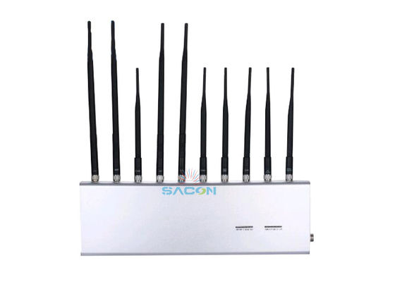 VHF UHF الهاتف الخلوي Wifi Jammer 10 بنود الهوائية عالية المكاسب للمدرسة / العسكرية