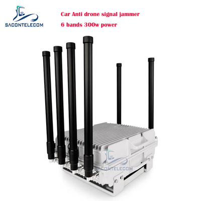 300w 6 قنوات سيارة مضادة للطائرات بدون طيار جهاز تشويش إشارات الطائرات بدون طيار FPV طائرة بدون طيار تشويش حجب مركبة دفاعية مثبتة للسيارة