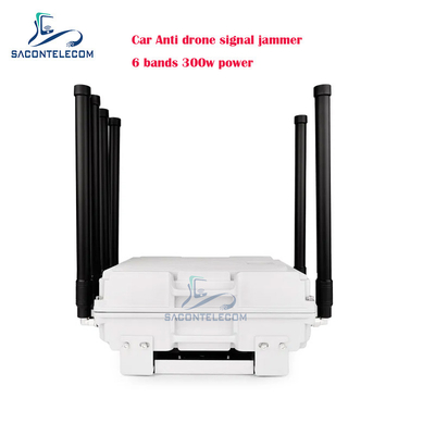 300w 6 قنوات سيارة مضادة للطائرات بدون طيار جهاز تشويش إشارات الطائرات بدون طيار FPV طائرة بدون طيار تشويش حجب مركبة دفاعية مثبتة للسيارة