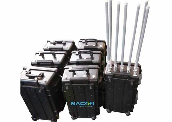 350W 7 قنوات Manpack Jammer مع هوائيات الألياف الزجاجية لحجب إشارة GPS 3G 4G