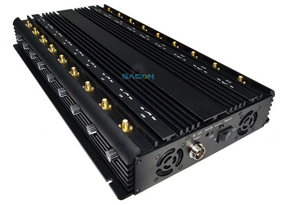 18 هوائية 42W جهاز تشويش إشارة الهاتف الخلوي عالي الطاقة مع نصف قطر تشويش 40m