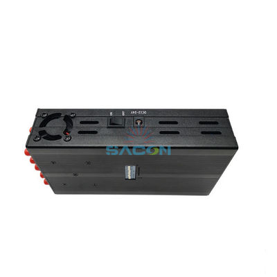 جهاز تشويش الإشارة المحمول ذو 10 نطاقات مع نصف قطر 20 مترًا لحجب الهاتف الخليوي