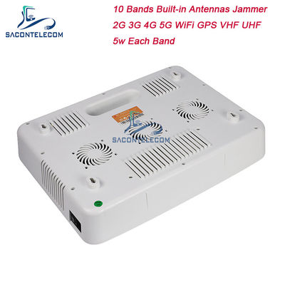 50W قوة عالية جهاز تعطيل إشارة الهاتف المحمول يمنع 2G 3G 4G 5G GPS WiFi مع 20-60m Radius Jamming