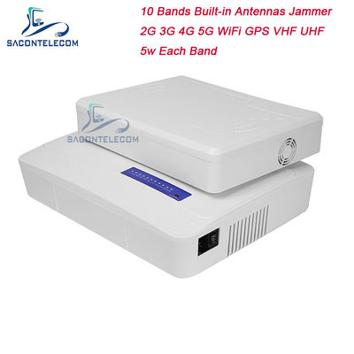 50W قوة عالية جهاز تعطيل إشارة الهاتف المحمول يمنع 2G 3G 4G 5G GPS WiFi مع 20-60m Radius Jamming