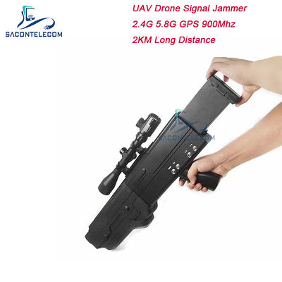 5000mAh 2km 900MHz جهاز طيران بدون طيار جهاز تشويش إشارة واي فاي 5.8g 2.4G 4 عصابات