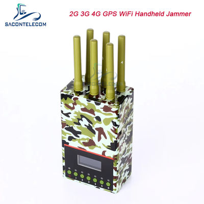 6 قنوات 20m نصف قطرها جهاز تعطيل إشارة محمول مع بطارية 4000mAH لـ 2G 3G 4G GPS حجب WiFi