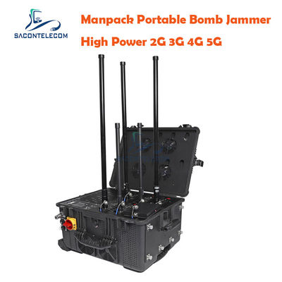 75W الطاقة الخارجة 120m نصف قطر التشويش DC24V إمدادات الطاقة IED RF Manpack Jammer لقوات الأمن