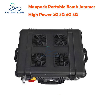 75W الطاقة الخارجة 120m نصف قطر التشويش DC24V إمدادات الطاقة IED RF Manpack Jammer لقوات الأمن