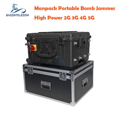 75W الطاقة الخارجة 120m نصف قطر التشويش DC24V إمدادات الطاقة IED RF Manpack Jammer لقوات الأمن