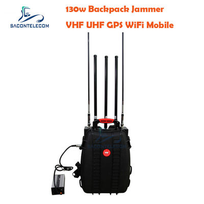 5 قنوات VHF UHF Manpack Jammer مع مسافة 120m وبطارية مدمجة لحجب الإشارة المحمولة
