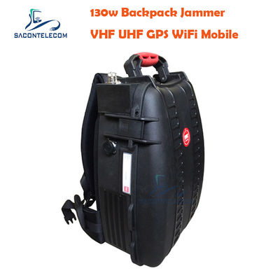 5 قنوات VHF UHF Manpack Jammer مع مسافة 120m وبطارية مدمجة لحجب الإشارة المحمولة