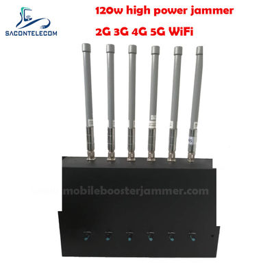 180W 6 قنوات جهاز التشويش على سطح المكتب مع 20-150m نصف قطر التشويش ل 2G 3G 4G 5G GSM CDMA الحجب
