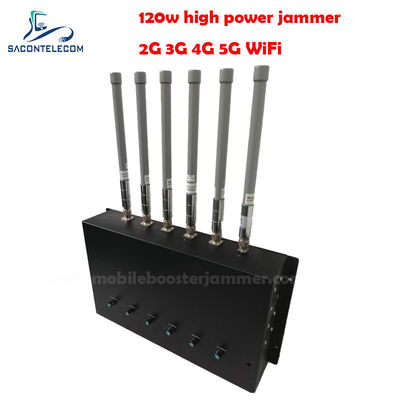 180W 6 قنوات جهاز التشويش على سطح المكتب مع 20-150m نصف قطر التشويش ل 2G 3G 4G 5G GSM CDMA الحجب