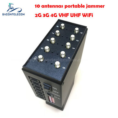 طاقة 10 واط 10 هوائيات قطر 20 متر جهاز تعطيل إشارة محمول جهاز تحديد المواقع اليدوي GPS WiFi Blocker