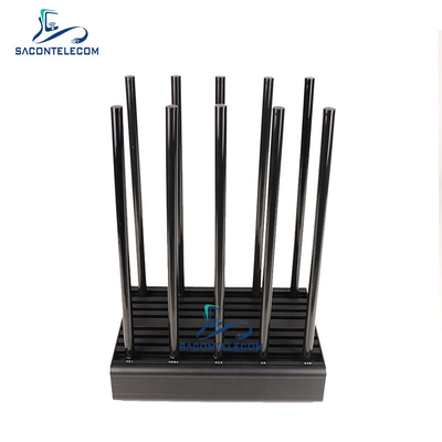 10 قنوات Wifi Disruptor Jammer 100w Power 2G 3G 4G 5G GPS WiFi تعمل لمدة 24 ساعة