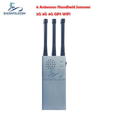 6 نطاقات الهاتف الخليوي GPS جهاز تشويش مانع 30m Radius Pocket Bluetooth Signal Jammer