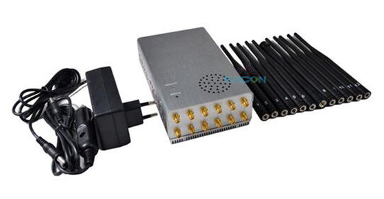 جهاز تشويش إشارة محمول مع 12 قناة بطارية 10000mAh و 2-20m نصف قطر الحماية لـ GPS WiFi و 4G