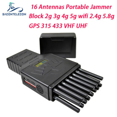جهاز تشويش إشارة محمول بقوة 12 واط و 16 قناة وحجب GPS لترددات WiFi 2.4G 5.8G