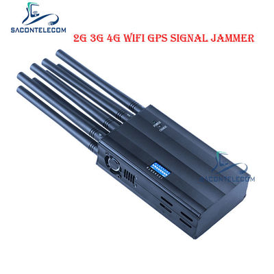 جهاز تشويش إشارة محمول بـ 8 نطاقات ومدى 20 مترًا وشاحن سيارة لحجب شبكات 2G و 3G و 4G و GPS و WiFi